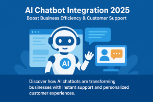 AI chatbot integration showing automated customer support and business efficiency in 2025